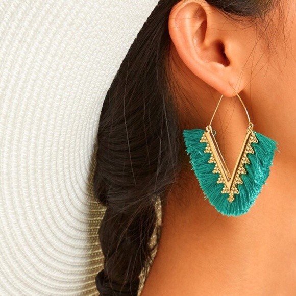 Jewelry - Green with Envy TAssel Earrings